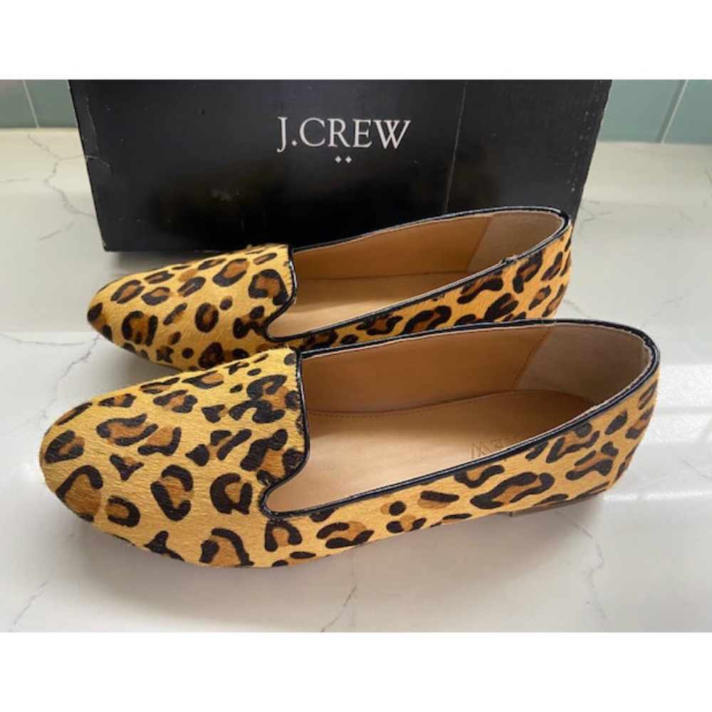 JCREW Leopard Calf Hair Women's Loafers - Size 7.5